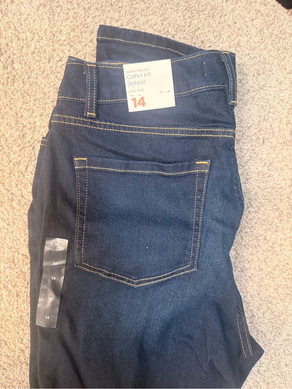 Lane Bryant Navy Blue High-Rise Curvy Skinny Jeans